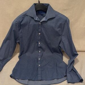Vince Camuto Navy Patterned Button-Down Shirt